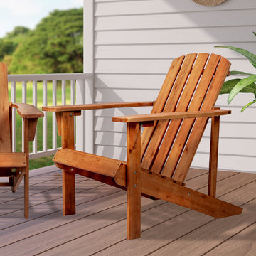 Westport Outdoor Patio Traditional Acacia Wood Adirondack Chair - JONATHAN Y